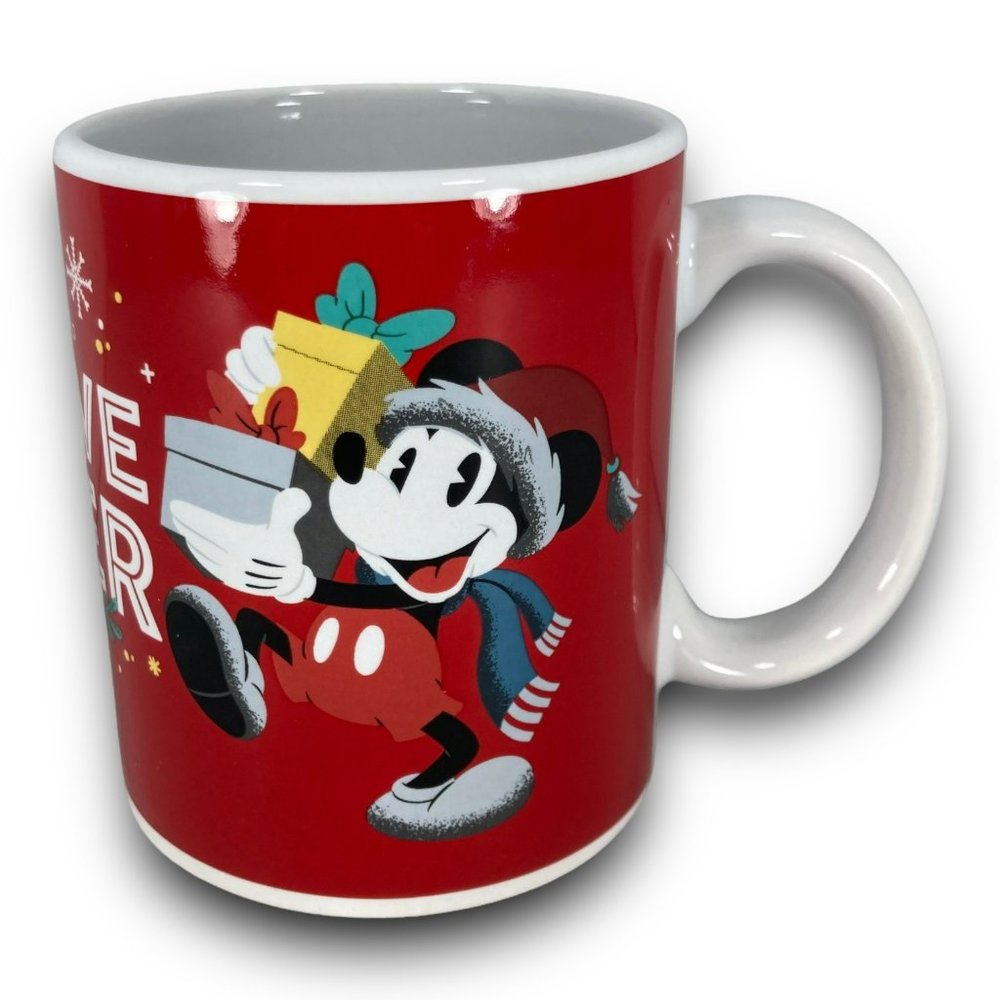 Disney Christmas Mickey Minnie Coffee Mug Cup Festive Cheer 2021 Collectible